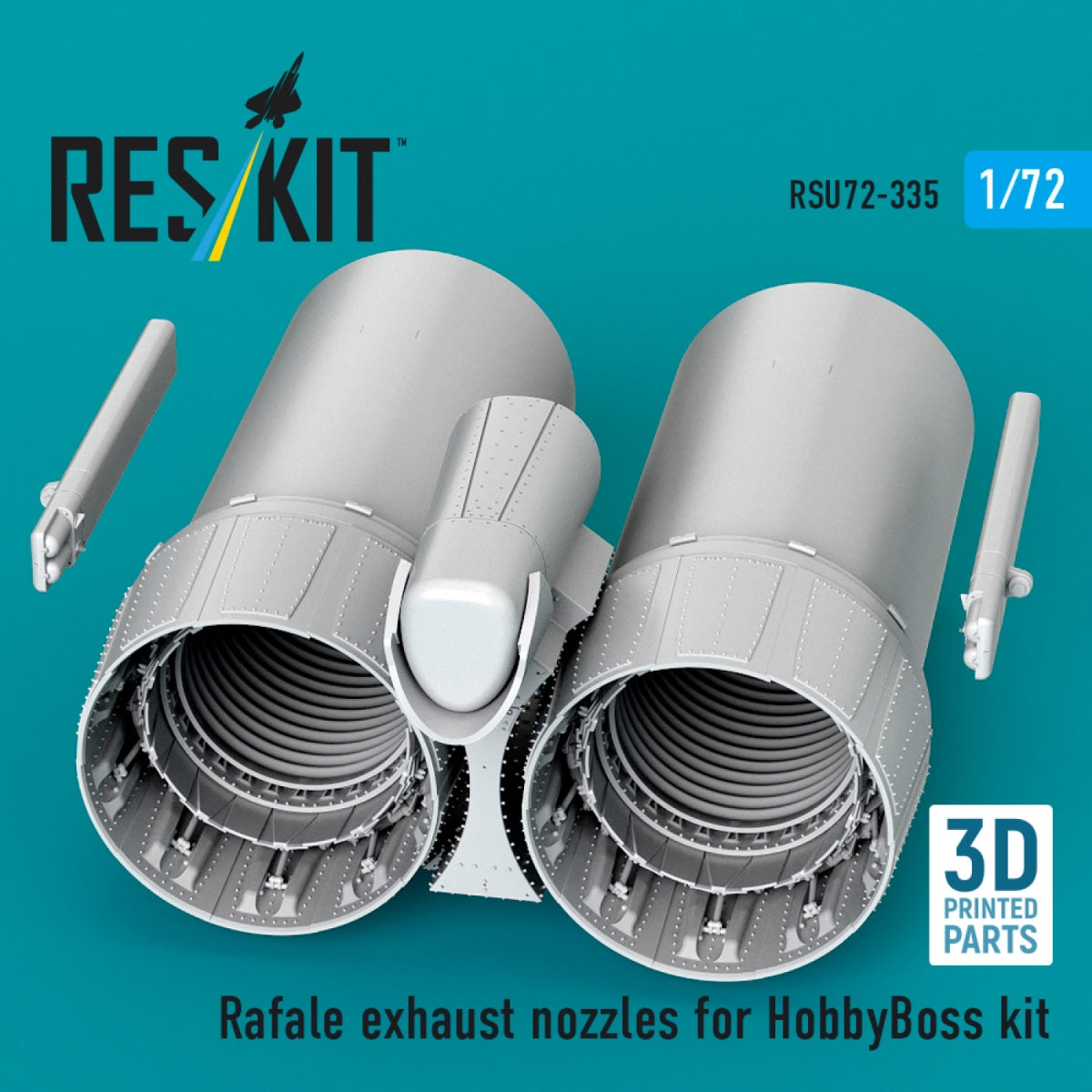 RESKIT RSU72-0335 Rafale exhaust nozzles for HobbyBoss kit (3D Printed) 1/72