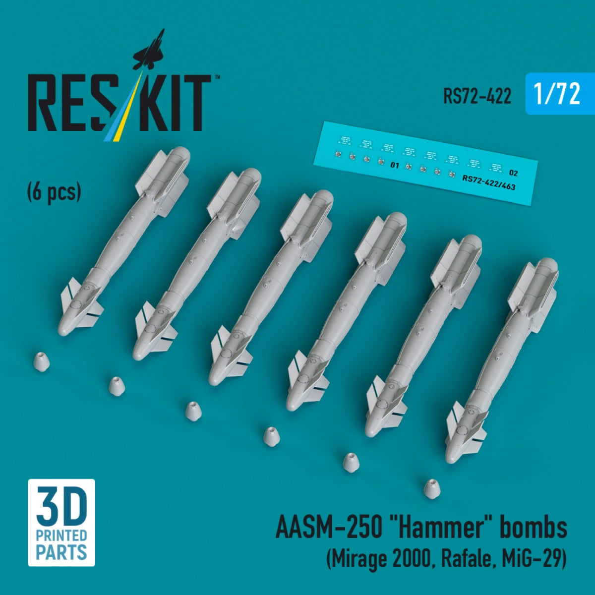 RESKIT RS72-0422 SUU-11B/A Minigun pod 7,62mm (1 pcs) (3D printed) 1/72