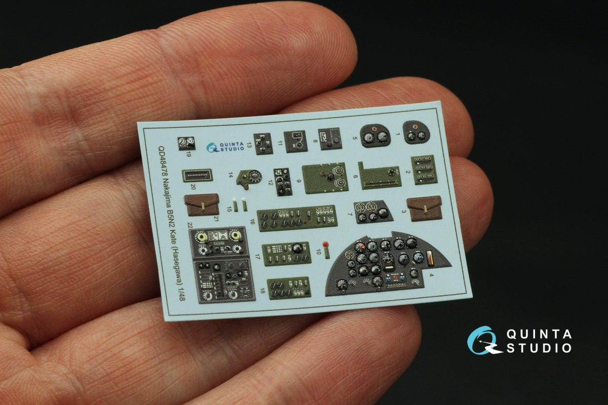 Quinta Studio QD48478 Nakajima B5N2 Kate 3D-Printed colored Interior on decal paper (Hasegawa) 1/48 – image 5