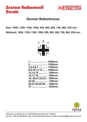 Techmod 72112 - German Luftwaffe Balkenkreuze 1/72 – zdjęcie 2