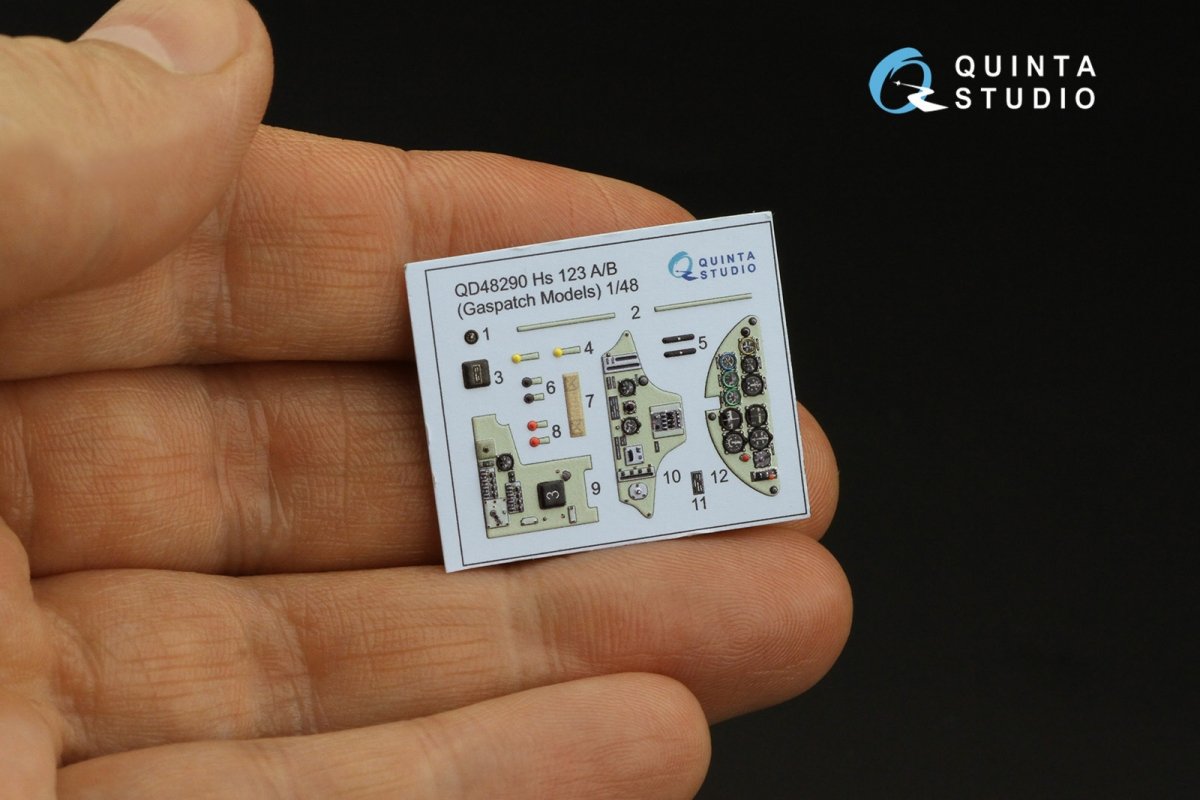 Quinta Studio QD48290 Henschel Hs 123A/B 3D-Printed &amp;amp; coloured Interior on decal paper (GasPatch models) 1/48 – zdjęcie 8