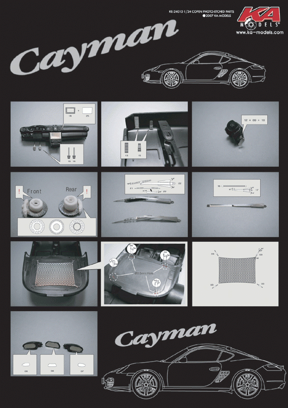 KA Models KE-24011 Porsche Cayman Detail-up Etched part 1/24 – zdjęcie 2