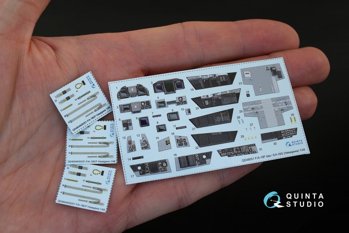 Quinta Studio QD48051 F/A-18F late / EA-18G 3D-Printed &amp;amp; coloured Interior on decal paper (for Hasegawa kit) 1/48 – zdjęcie 2