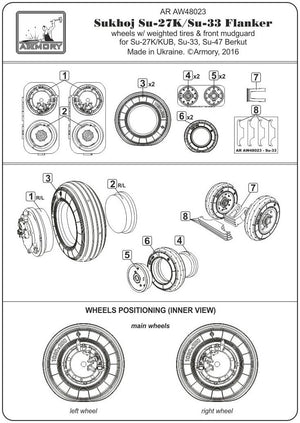 Armory Models AW48023 Sukhoj Su-27K / Su-33 Flanker wheels 1/48 – image 6
