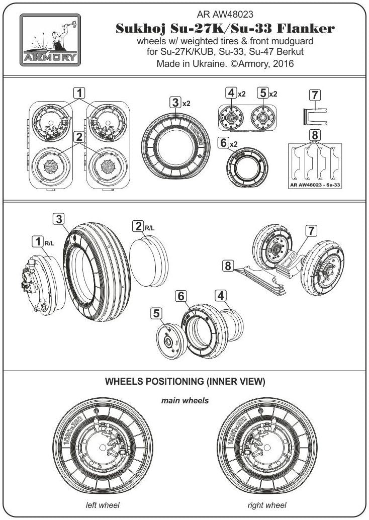 Armory Models AW48023 Sukhoj Su-27K / Su-33 Flanker wheels 1/48 – image 6