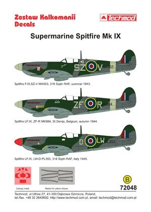Techmod 72048 - Supermarine Spitfire F.IX 1/72 – immagine 2