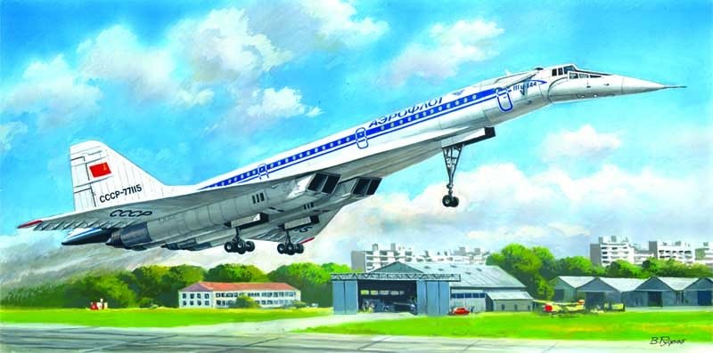 ICM 14402 Tupolev-144D "Charger", Soviet Supersonic Passenger Aircraft 1/144