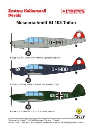 Techmod 72039 - Messerschmitt Bf 108 Taifun 1/72 – immagine 2