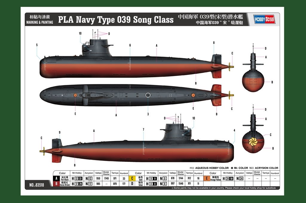 Hobby Boss 83518 PLA Navy Type 039 Song Class 1/350 – zdjęcie 4