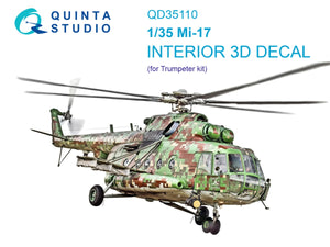 Quinta Studio QD35110 Mi-17 3D-Printed coloured Interior on decal paper (Trumpeter) 1/35