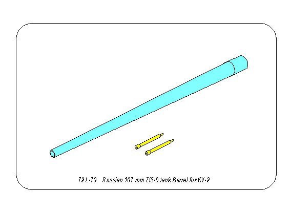 Aber 72L-70 Russian 107 mm ZIS-6 tank barrel for KV-2 1/72 – image 11