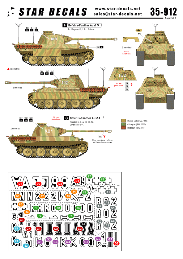 Star Decals 35-912 Befehls-Panther Ausf A and G 1/35 – zdjęcie 2