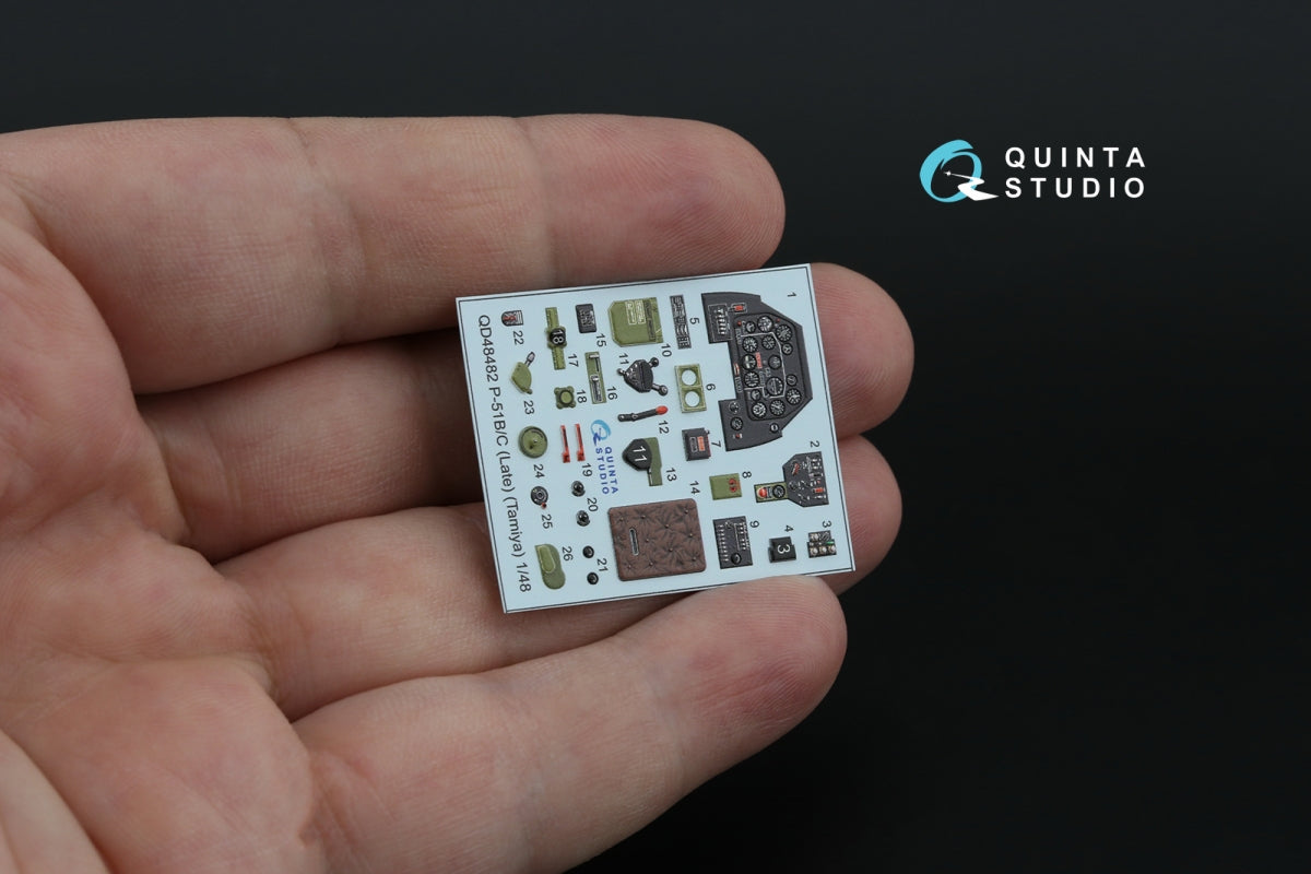 Quinta Studio QD48482 P-51B/C (Late) 3D-Printed coloured Interior on decal paper (Tamiya) 1/48 – zdjęcie 7