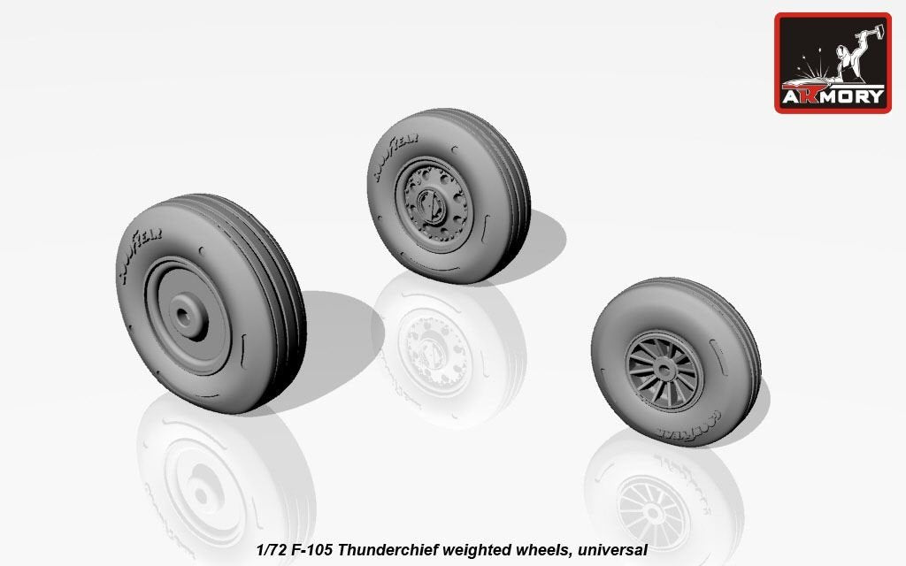 Armory Models AW72313 F-105 Thunderchief wheels w/ weighted tires 1/72