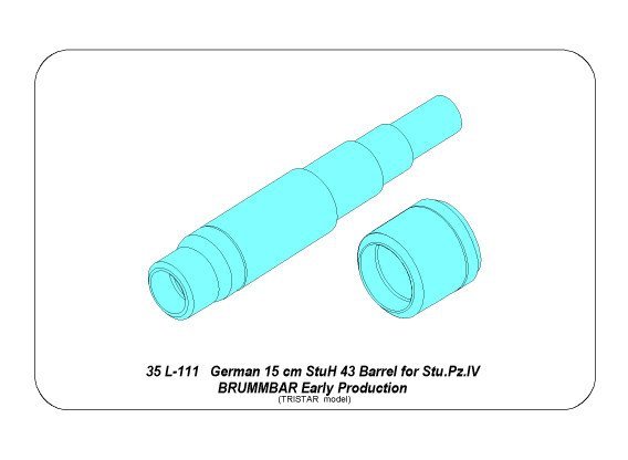 Aber 35L-111 German 15cm StuH 43 Barrel for Stu.Pz. IV BRUMBAR Early 1/35 – zdjęcie 8