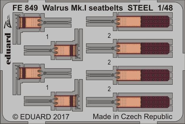 Eduard FE849 Walrus Mk. et ceintures de sécurité STEEL AIRFIX 1/48