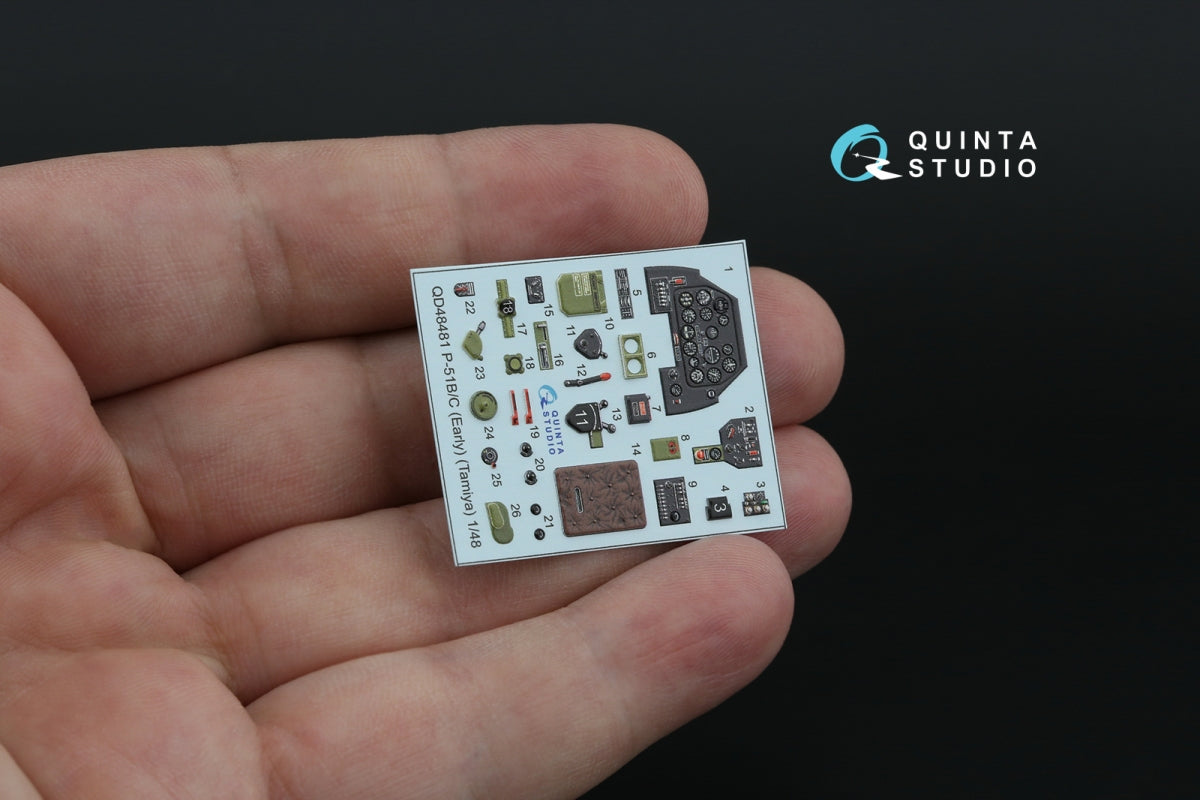 Quinta Studio QD48481 P-51B/C (Early) 3D-Printed colored Interior on decal paper (Tamiya) 1/48 – image 7