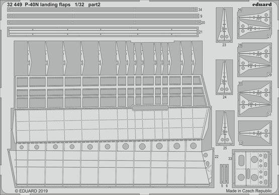 Eduard 32449 P-40N landing flaps 1/32 TRUMPETER – zdjęcie 2