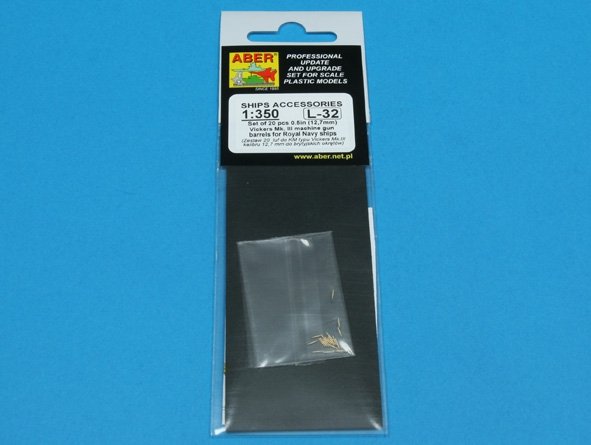 Aber 350L-32 Set of 20 pcs 0,5in (12,7mm) Vickers Mk.III machine gun barrels for Royal Navy ships 1/350 – zdjęcie 4