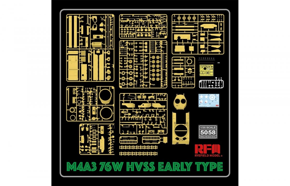 Rye Field Model 5058 M4A3 76W HVSS EARLY TYPE 1/35 – zdjęcie 3