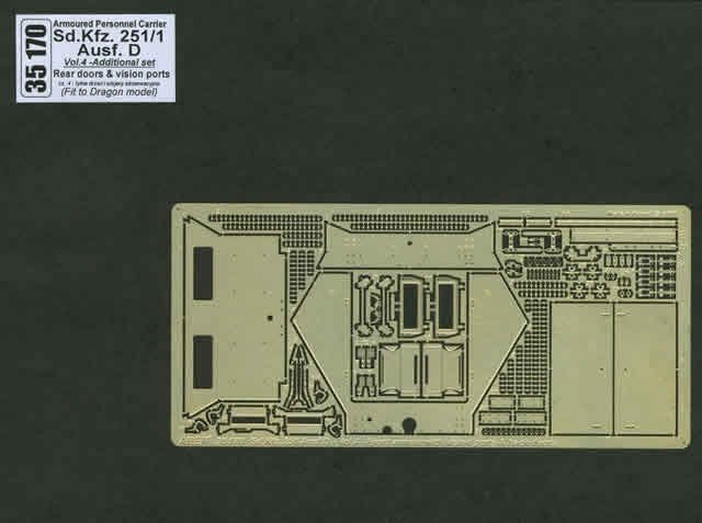 Aber 35170 Sd.Kfz.251/1 Ausf.D part 4 rear doors and observation windows (DRA) (1/35)