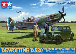 Tamiya 61109 Dewoitine D.520 French Aces - w/Staff Car 1/48