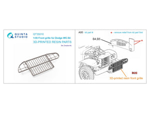 Quinta Studio QT35010 Dodge WC-54 front grille (Zvezda) 1/35 – zdjęcie 10