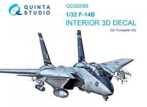 Quinta Studio QD32099 F-14B 3D-Printed &amp;amp; coloured Interior on decal paper (Trumpeter) 1/32