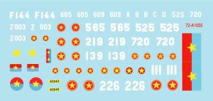 Star Decals 72-A1055 Vietnam # 5. NVA North Vietnamese Tanks and AFVs markings. 1/72 – zdjęcie 3