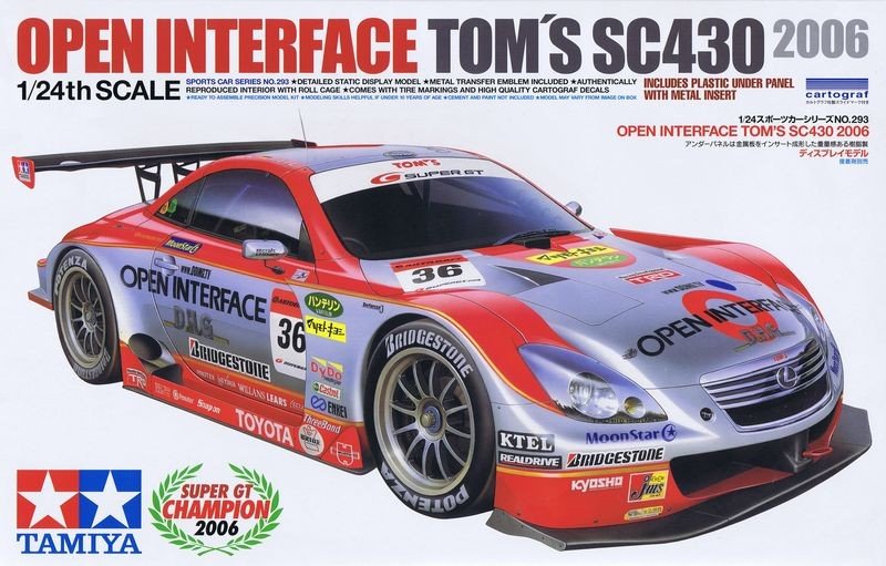 Tamiya 24293 Open Interface Tom&amp;#39;s SC430 2006 1/24