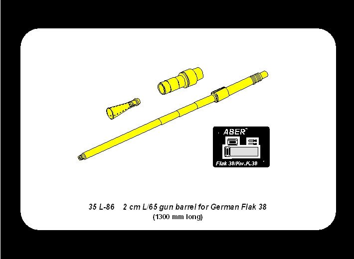 Aber 35L-086 German 2cm L/65 gun barrel for Flak 38 1/35 – zdjęcie 5