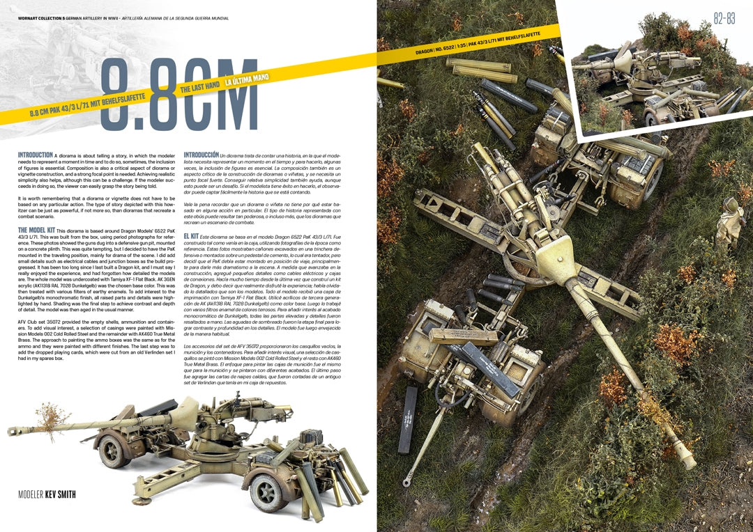 AK Interactive AK4907 WORN ART COLLECTION ISSUE 05 – GERMAN ARTILLERY - Bilingual English/Spanish – zdjęcie 9