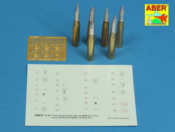 Aber 16057 Deux caisses de transport contenant six munitions différentes de 7,5 cm pour PzKpfw. IV, Ausf, HJ (1/16) – image 5