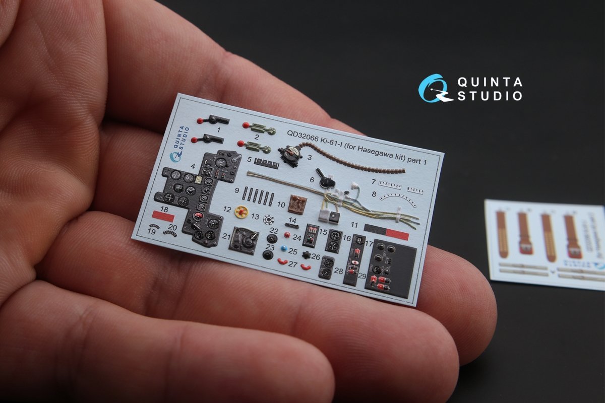 Quinta Studio QD32066 Ki-61-I 3D-Printed &amp;amp; coloured Interior on decal paper (for Hasegawa kit) 1/32 – zdjęcie 3