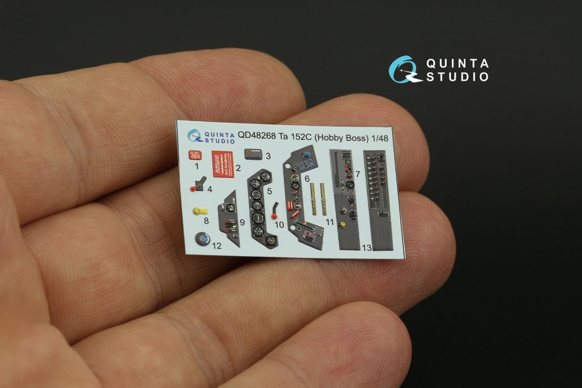 Quinta Studio QD48268 Ta 152C 3D-Printed &amp;amp; colored Interior on decal paper (Hobby Boss) 1/48 – image 3