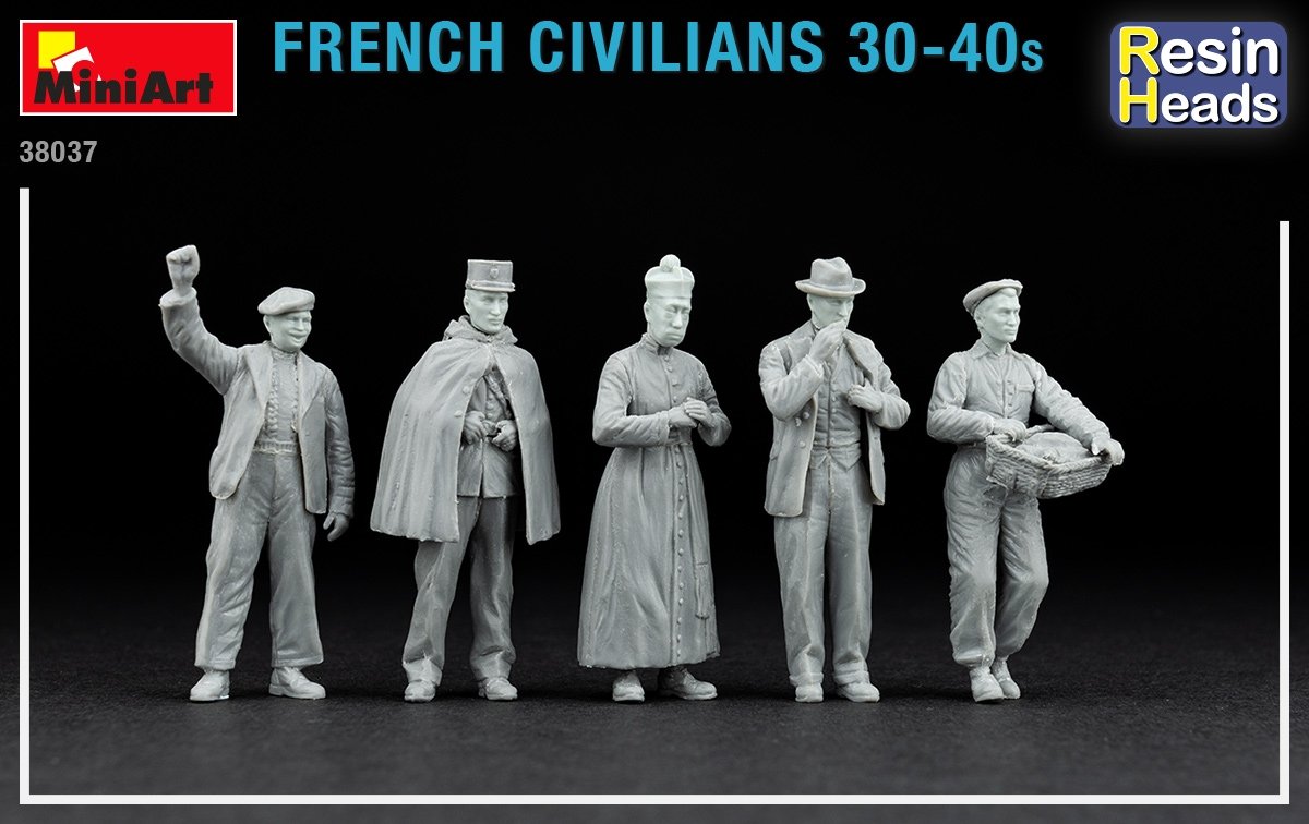 Miniart 38037 French Civilians 30-40s. (resin heads) 1/35 – image 4