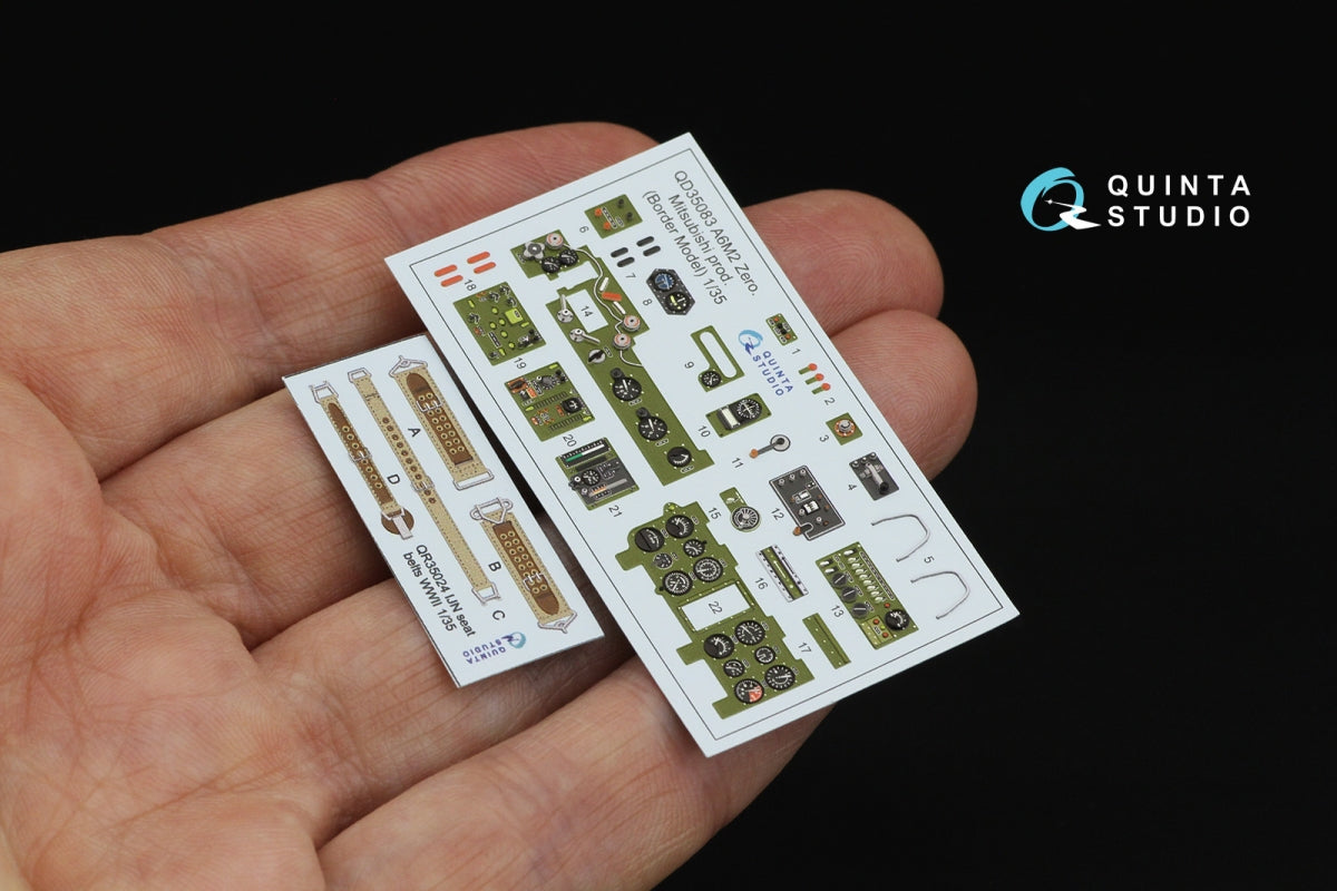 Quinta Studio QD35083 A6M2 Zero (Mitsubishi Prod.) 3D-Printed &amp;amp; colored Interior on decal paper (Border Model) 1/35 – image 2