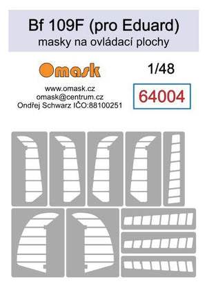 Omask 64004 Bf 109F masks for control surfaces (for Eduard) 1/48
