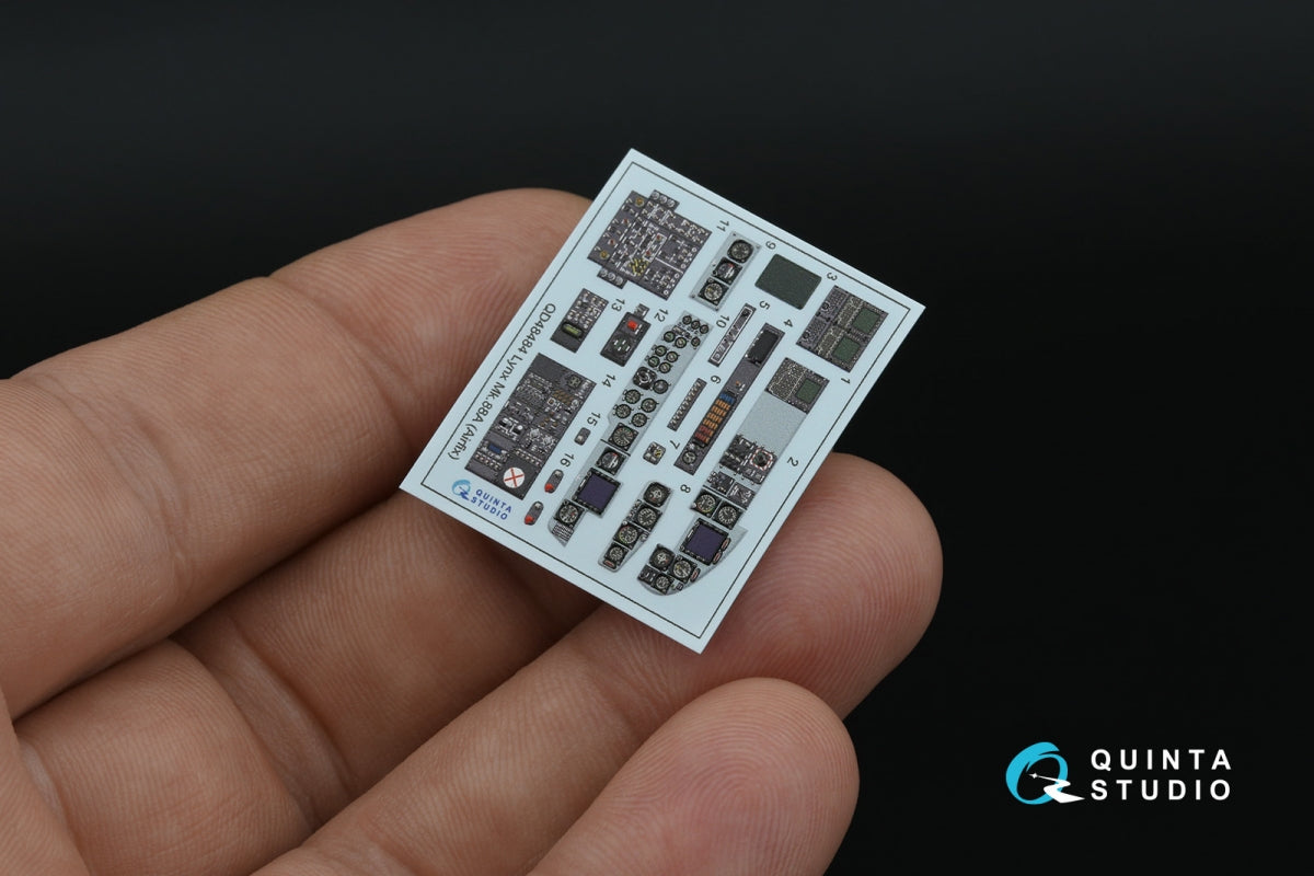 Quinta Studio QD+48484 Lynx Mk88A 3D-Printed &amp; coloured Interior on decal paper ( Airfix )( with 3D-printed resin parts ) 1/48