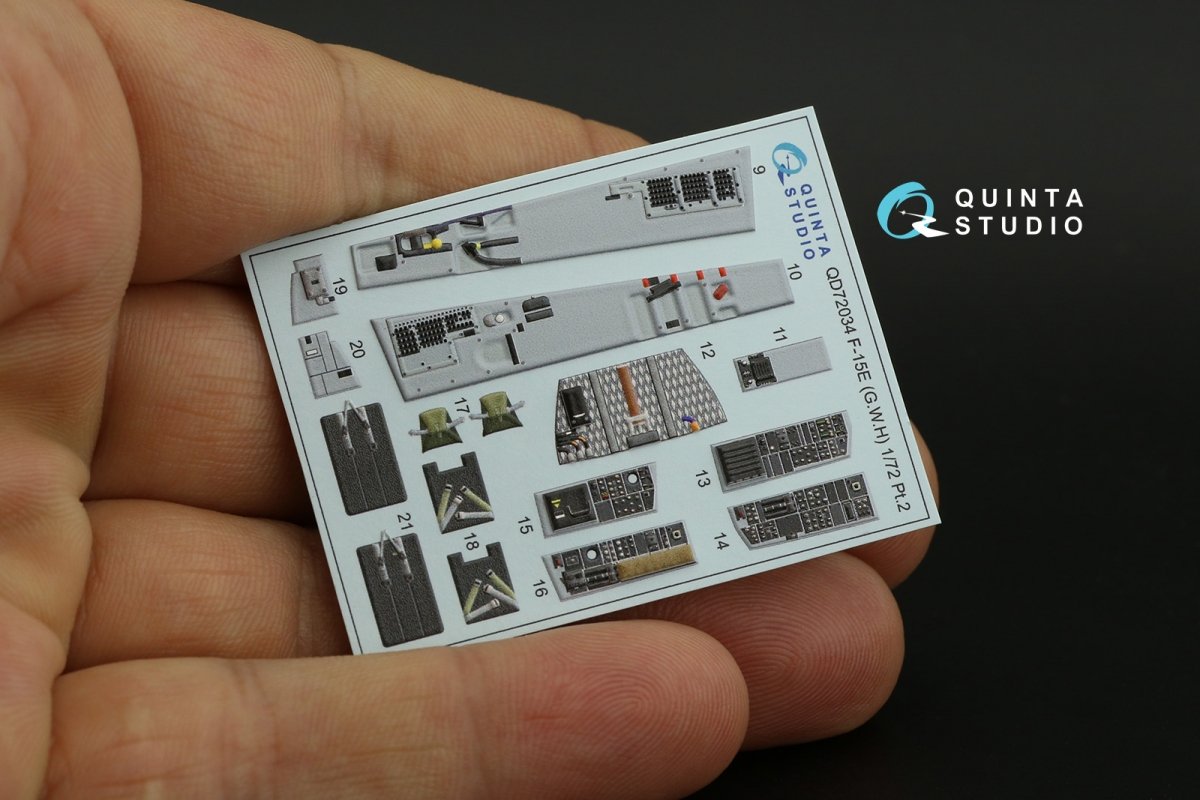 Quinta Studio QD72034 F-15E 3D-Printed &amp;amp; coloured Interior on decal paper (GWH) 1/72 – zdjęcie 11