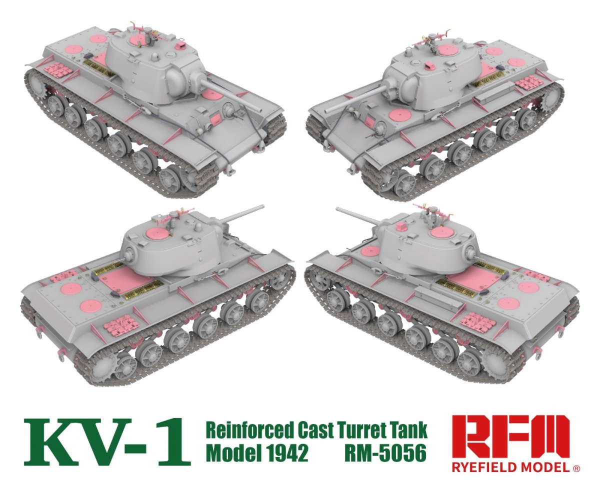 Rye Field Model 5056 KV-1 Reinforced Cast Turret TankModel 1942 1/35 – zdjęcie 2