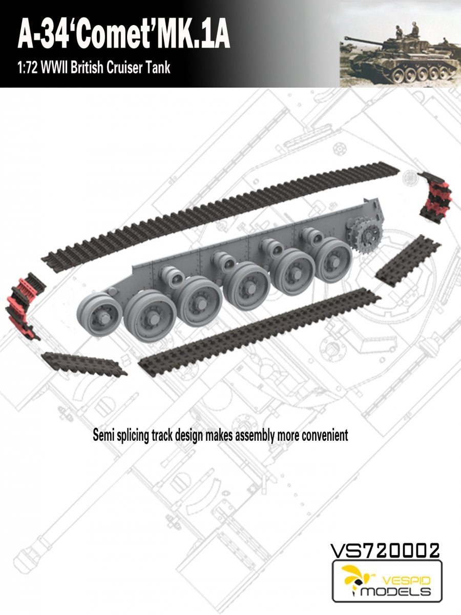 Vespid Models VS720002 A-34 &amp;#39;Comet&amp;#39; MK.1A British Cruiser Tank 1/72 – zdjęcie 4