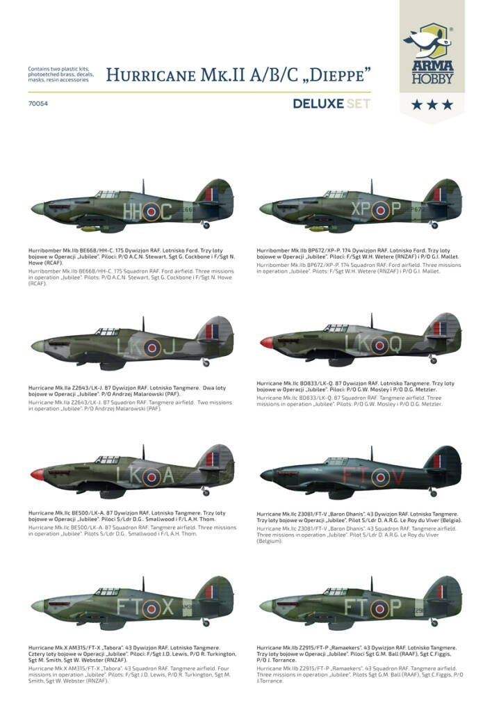 Arma Hobby 70054 Hurricane MkII A/B/C/ &amp;quot;Dieppe&amp;quot; Delux Set 1/72 – image 10