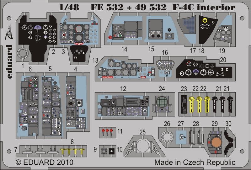 Eduard FE532 F-4C interior SA 1/48 Hasegawa