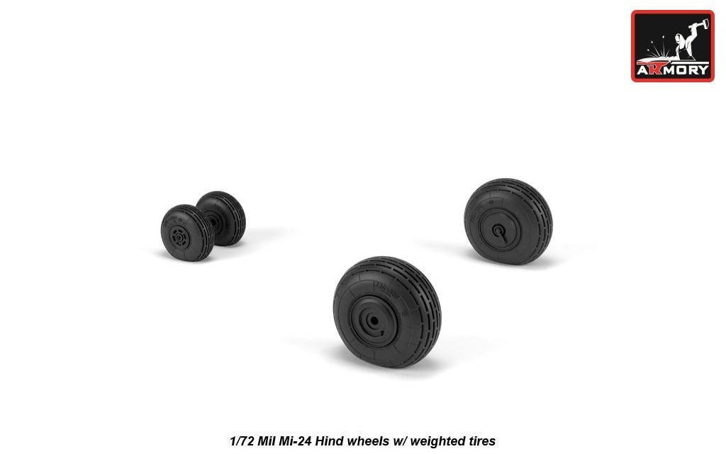 Armory Models AW72052 Mil Mi-24 Hind wheels w/ weighted tires 1/72 – image 3