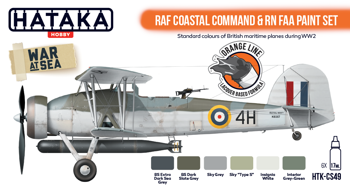 Hataka HTK-CS49 ORANGE LINE – RAF Coastal Command &amp;amp; RN FAA paint set 6x17ml – image 2
