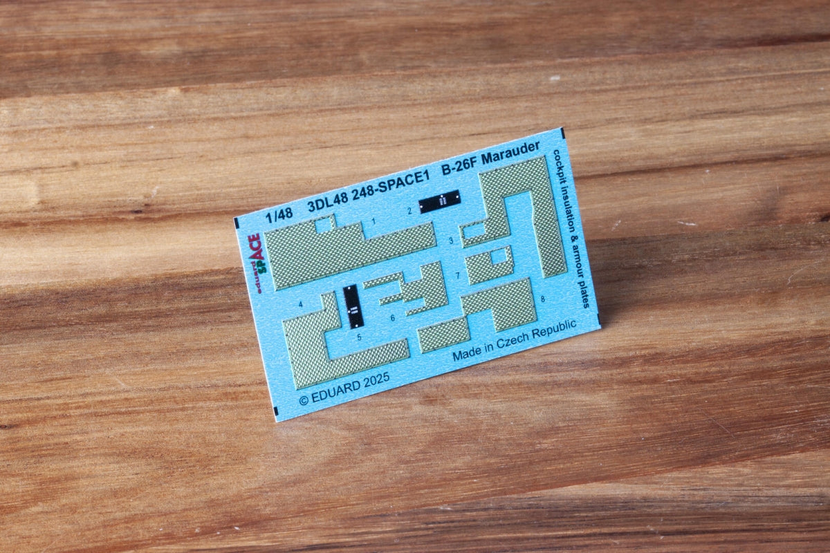 Eduard 3DL48248 B-26F Marauder cockpit insulation &amp; armour plates SPACE ICM 1/48