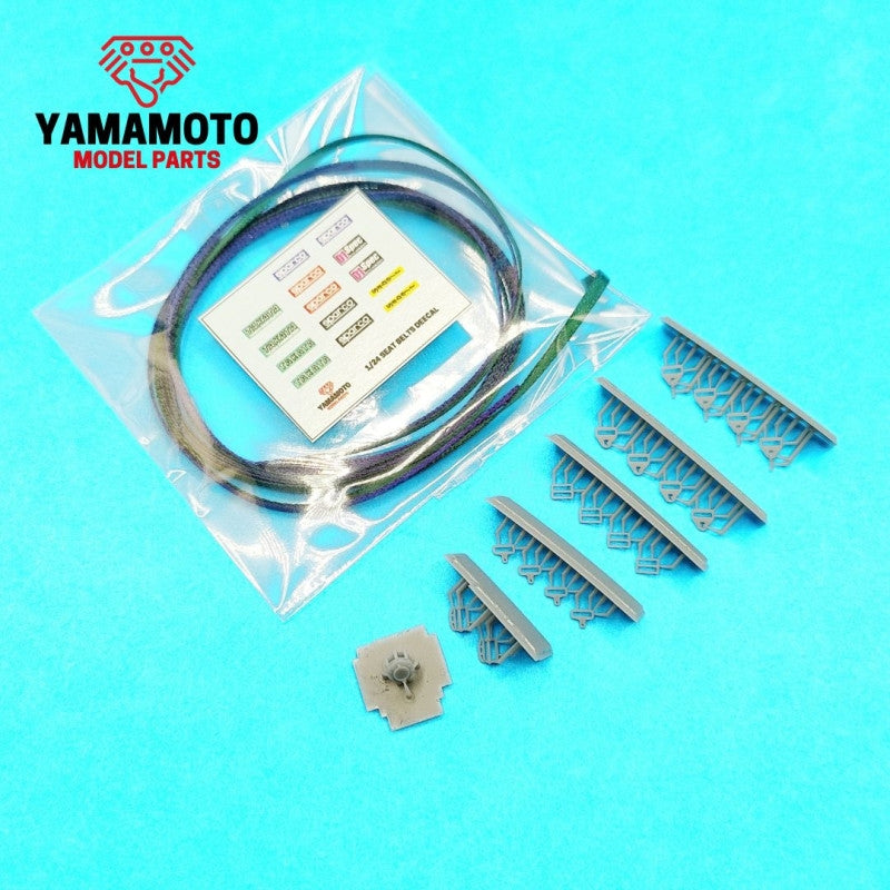 Yamamoto YMPTUN117 Racing Seatbelts 4 Points Set 2 - Blue &amp;amp; Green 1/24