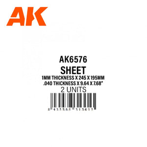 AK Interactive AK6576 1MM THICKNESS X 245 X 195MM – STYRENE SHEET – (2 UNITS) – image 2