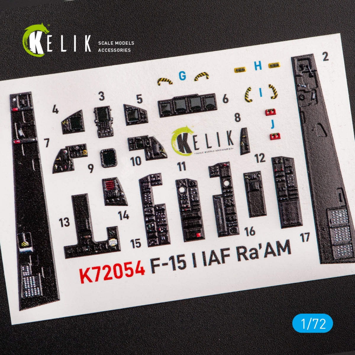 KELIK K72054 F-15I IAF RA`AM - INTERIOR 3D DECALS FOR GWH KIT 1/72 – zdjęcie 3